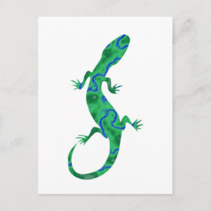 Grüner Gecko ArtDeco Briefkaart
