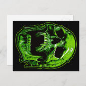 Grüner Vampirschädel Briefkaart (Voorkant / Achterkant)