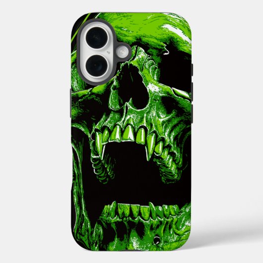 Grüner Vampirschädel Case-Mate iPhone Case (Achterkant)