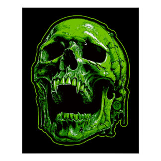 Grüner Vampirschädel Perfect Poster