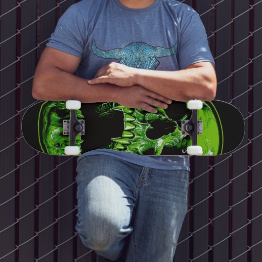 Grüner Vampirschädel Skateboard (Buiten 3)