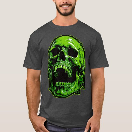 Grüner Vampirschädel T-shirt (Voorkant)