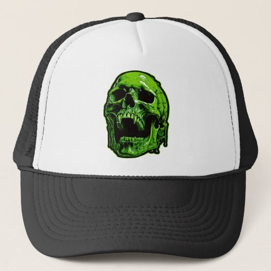 Grüner Vampirschädel Trucker Pet (Voorkant)