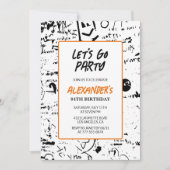 Grunge 84e anniversaire invitations Hommes Graffit (Devant)