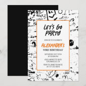 Grunge 93e anniversaire invitations Hommes Graffit (Devant / Derrière)