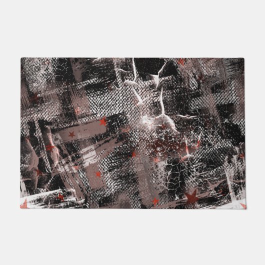 Grunge abstractie. Bruin, zwart en wit. Deurmat (Voorkant)