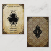 Grunge Ace of Clubs Visitekaartje (Voorkant / Achterkant)