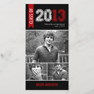  Grunge Afstuderen aankondiging fotokaart