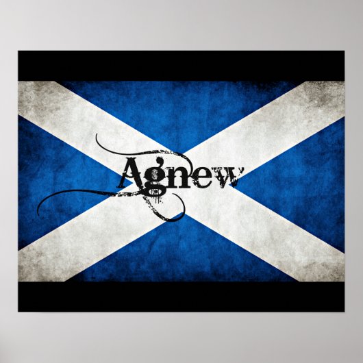 Grunge Agnew Scotland Flag Poster (Voorkant)