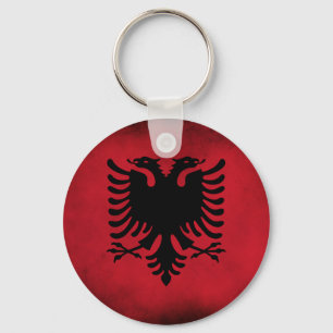 Grunge Albanian Flag (hoge kwaliteit) Sleutelhanger