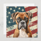 Grunge American Flag Boxer Dog (Voorkant / Achterkant)
