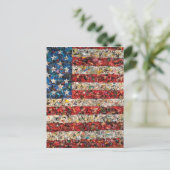grunge american flag briefkaart (Staand voorkant)