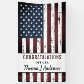 Grunge American Flag Police Spandoek (Verticaal)