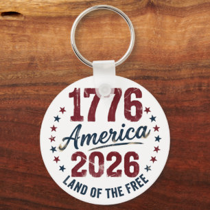 Grunge Amerika 1776 - 2026 Land van de Vrijen  Sleutelhanger