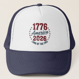Grunge Amerika 1776 - 2026 Land van de Vrijheid Ho Trucker Pet