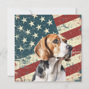 Grunge Amerikaanse Vlag Beagle Hound Hond Plat Kaa