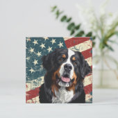 Grunge Amerikaanse vlag Bernese Berghond (Staand voorkant)