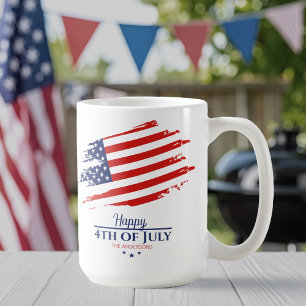 Grunge Amerikaanse vlag Happy 4th juli ID1104 Koffiemok