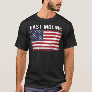 Grunge Amerikaanse vlag Oost Moline T-shirt