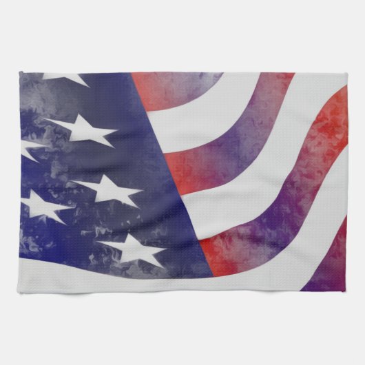 Grunge Amerikaanse vlag Theedoek (Horizontaal)