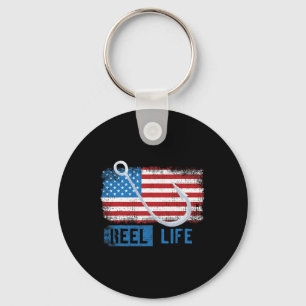 Grunge Amerikaanse Vlag Visser Graphic Sleutelhanger