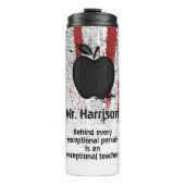 Grunge Apple Stamp Custom Name Quote Teacher Thermosbeker (Voorkant)