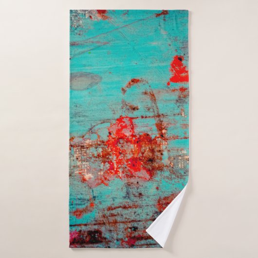 Grunge arrière - plan de turquoise. Boucles, frott (Serviette de bain)