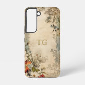  Grunge Artisan Botanisch Monogram Samsung Galaxy Hoesje (Achterkant)