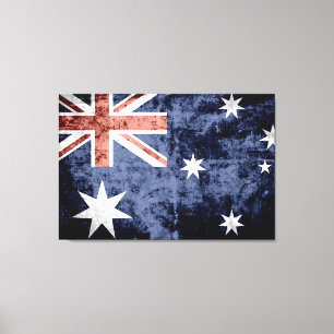 Grunge Australia Flag 2 Canvas Afdruk