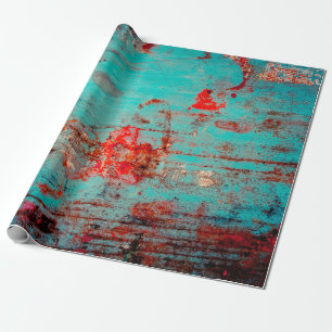 Grunge background of turquoise. Blokken, uitstrijk Cadeaupapier