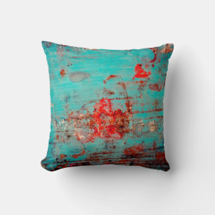 Grunge background of turquoise. Blokken, uitstrijk Kussen