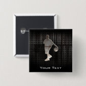 Grunge Basketball Vierkante Button 5,1 Cm (Voorkant /achterkant)