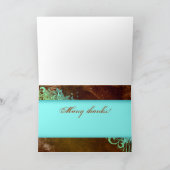 Grunge Bedankt Kaart Bloem blauw Bruin (Binnen)