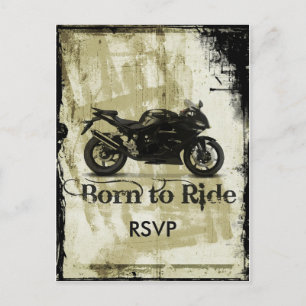Grunge Biker Huwelijks RSVP Uitnodiging met Foto