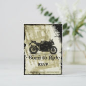 Grunge Biker Mariage RSVP Invitation avec photo (Debout devant)