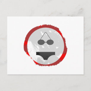 Grunge Bikini Sign Briefkaart
