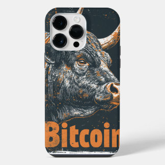 Grunge Bitcoin Bull Blockchain design iPhone 14 Pro Max Hoesje