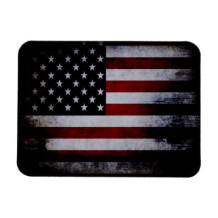 Grunge Black American Flag Magneet