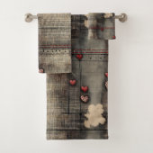 Grunge Black and Cream with Red Hearts (En situation)