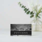Grunge Black Fitness Personal Trainer Visitekaartje (Staand voorkant)