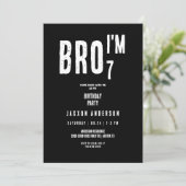 Grunge Black & White Boy Verjaardagsfeest Kaart (Staand voorkant)