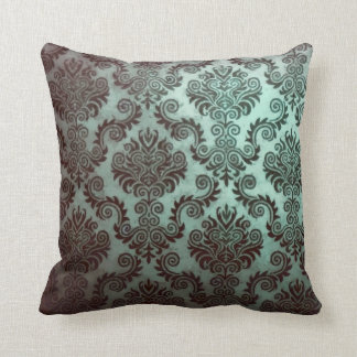 Grunge Blauwgroen Damask Kussen