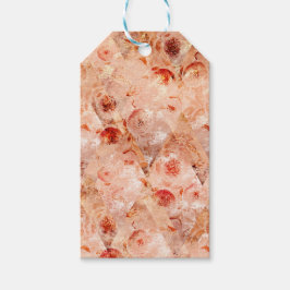 Grunge bloemenpatroon. Koraal achtergrond. Cadeaulabel