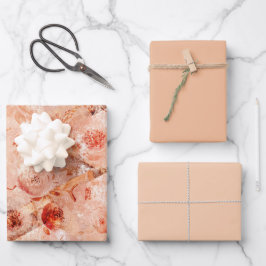 Grunge bloemenpatroon. Koraal achtergrond. Inpakpapier Vel