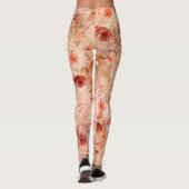 Grunge bloemenpatroon. Koraal achtergrond. Leggings (Achterkant)