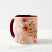 Grunge bloemenpatroon. Koraal achtergrond. Mok (Voorkant links)