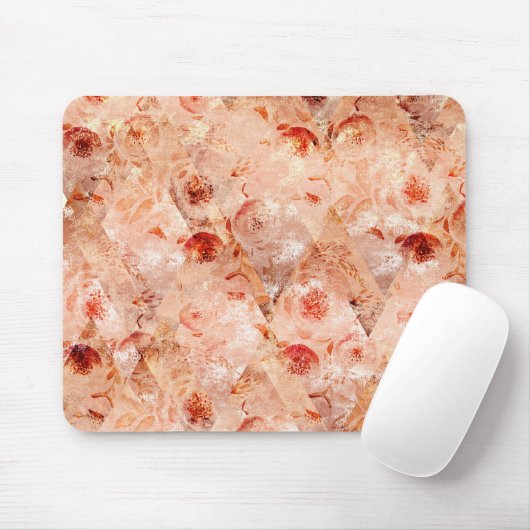 Grunge bloemenpatroon. Koraal achtergrond. Muismat (Met muis)