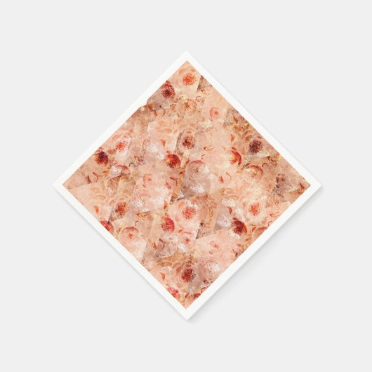 Grunge bloemenpatroon. Koraal achtergrond. Servet (Hoek)