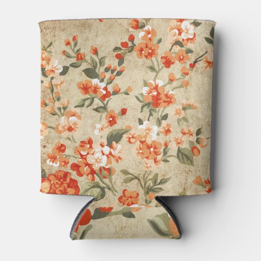 Grunge Bloemkunst: Abstract ontwerp Blikjeskoeler (Voorkant)