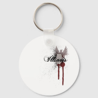 Grunge Blood Splatter Illinois Sleutelhanger
